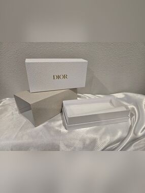 Dior White Textured Box with Gold Logo